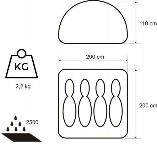 NAMIOT TURYSTYCZNY DOMEPACK 4 ACAMPER na Arena.pl