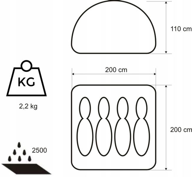NAMIOT TURYSTYCZNY DOMEPACK 4 ACAMPER zdjęcie 2