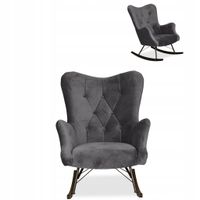 Fotel uszak skandynawski Luna bujany na płozach Family Meble szary