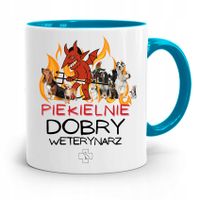 Kubek Błękitny Weterynarza Piekielnie Dobry Z Nadrukiem Ze Zdjęciem