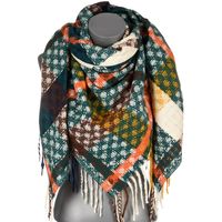 Granatowy Duży Szalik Damski Bawełniany Ciepły Chusta Na Szyję Rec-81