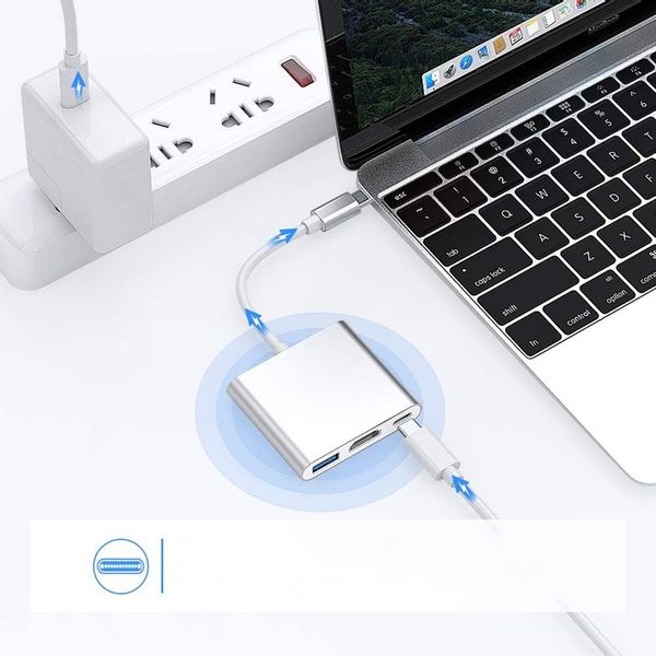 Przejściówka Adapter TYP C 3w1 HUB USB-C HDMI 4K zdjęcie 6
