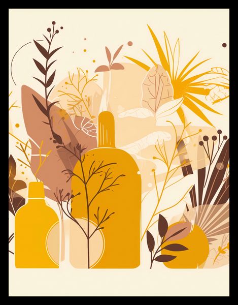 Plakat 50x65cm Złote Rośliny zdjęcie 2