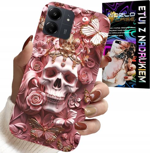 ETUI DO XIAOMI POCO C65 - KOBIECE, MODNE WZORY, CZASZKA W RÓŻE na Arena.pl