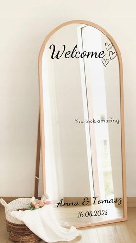NAKLEJKA NA LUSTRO naklejki personalizowane na wesele ślub imprezę urodziny na Arena.pl