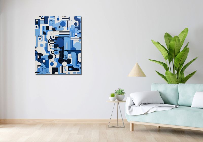 Obraz 70x90cm Niebieski Labirynt zdjęcie 2