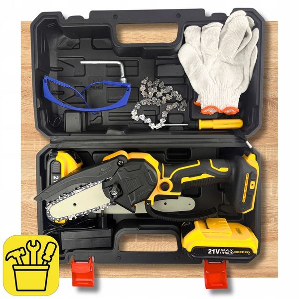 Piła Łańcuchowa Akumulatorowa Mini Pilarka 4''/6'' cali 2xAKU 2xPROWADNICE zdjęcie 9