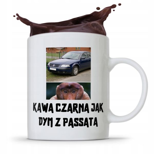 Kubek Śmieszny Janusz Nosacz Kawa Czarna Jak Dym Z Nadrukiem Ze Zdjęciem zdjęcie 1