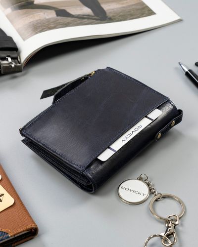 skórzany portfel męski w stylu retro - rovicky na Arena.pl