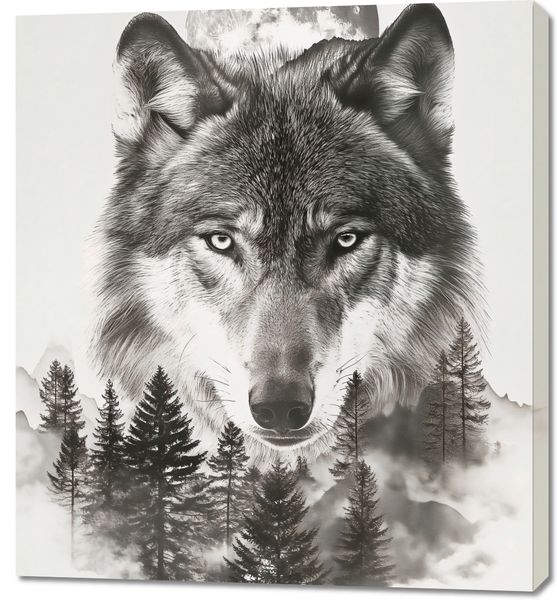 Obraz 90x100cm Wilczy Duch Lasu zdjęcie 1