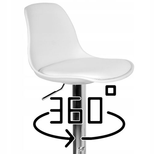 Hoker Krzesło Barowe Obrotowe Ekoskóra Regulowane Tapicerowane na Arena.pl