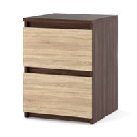 Szafka Nocna Dąb Wenge Sonoma 2 Szuflady Stolik Do Sypialni Nowoczesny 30cm