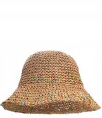 Kapelusz słomkowy damski Kolorowa plecionka Bucket Hat Stylowy