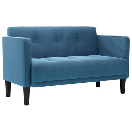 Sofa dwuosobowa niebieska 111 cm aksamitna na Arena.pl