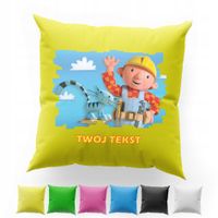 POSZEWKA Z NADRUKIEM BAWEŁNIANA 40x40CM - BOB BUDOWNICZY BAJKA DLA DZIECI
