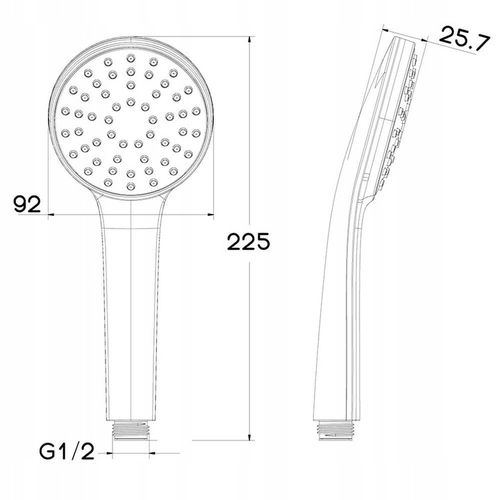SŁUCHAWKA PRYSZNICOWA stylowa ECOVAND SIMPIO OSZCZĘDNA -65% WODY 5.7 L/MIN na Arena.pl