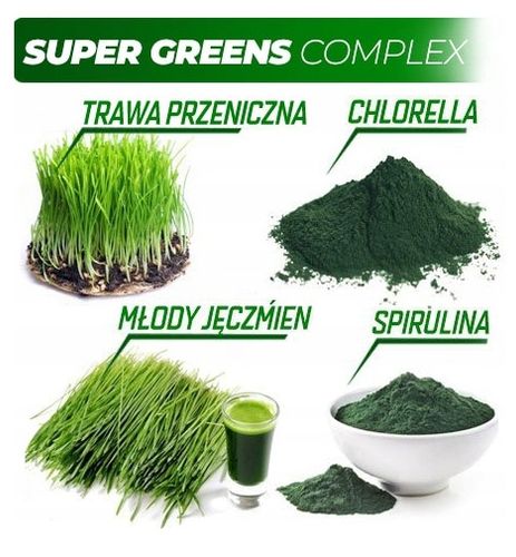 Super Greens CHLORELLA SPIRULINA WARZYWA OWOCE na Arena.pl