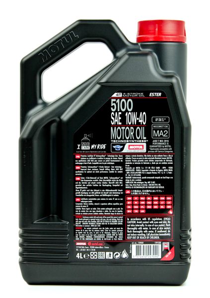 Olej MOTUL 5100, 10W40, Ester 4T MA2 - 4L zdjęcie 2