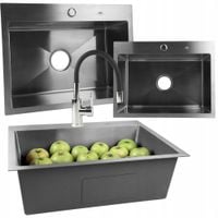 ZLEW KUCHENNY JEDNOKOMOROWY ZLEWOZMYWAK KWADRATOWY NOWOCZESNY I PRAKTYCZNY