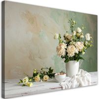 Obraz do salonu sypialni, Kwiaty w stylu shabby chic bukiet 120x80