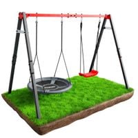 HUŚTAWKA OGRODOWA dla dzieci BOCIANIE GNIAZDO STELAŻ podwójny Super Fun