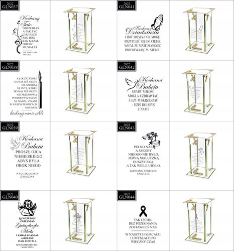 Ekskluzywny znicz szklany złoto biały PERSONALIZOWANY GRAWER dla SYNA na Arena.pl