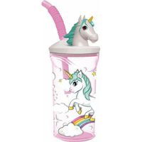 Kubek ze Słomką Stor Unicorn Rainbow Różowy (360 ml)