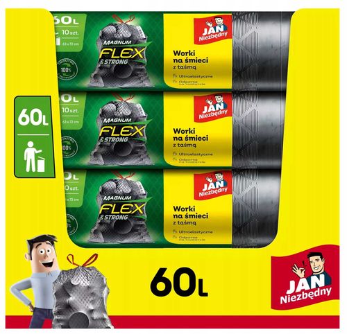 jan niezbędny worki ld magnum flex taśma 60l 10szt. - 5 op. na Arena.pl
