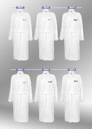 SZLAFROK BIAŁY Z HAFTEM rozmiar L unisex DUŻO WZORÓW personalizacja na Arena.pl