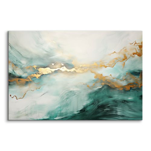 Obraz Do Salonu Abstrakcja Zielony Marmur Styl Glamour 30cm x 20cm na Arena.pl