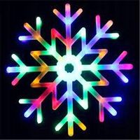 ŚNIEŻYNKA ŚWIECĄCA DWUSTRONNA OZDOBA KOLOROWA LAMPKI LED MIGAJĄCA AKRYL
