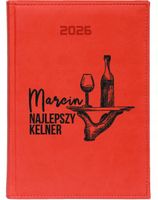 KALENDARZ A5 2026 DZIENNY KSIĄŻKOWY PLANER Z NADRUKIEM DLA KELNERA + IMIĘ