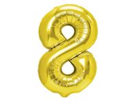 Balon foliowy „cyfra 8”, złota, 40 cm [balon na powietrze]