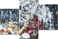 60 90CM OBRAZ 3 ELEM DESZCZOWA DZIEWCZYNA ŚCIENNY DRUK PŁÓTNO