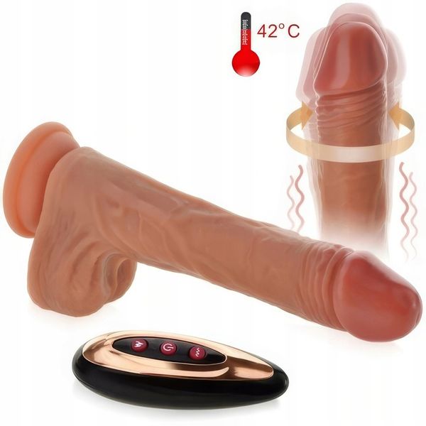 Realistyczne Dildo Penis Podgrzewany Ruch Posuwisto Rotacyjny Sex Wibrator zdjęcie 9
