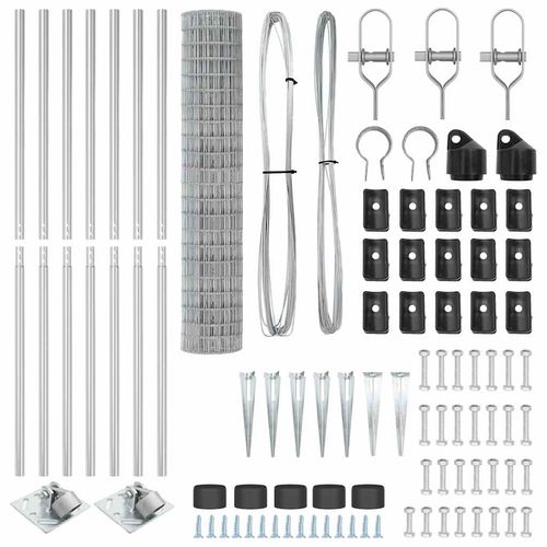 Ogrodzenie z słupkami Srebrny 1.5 x 10 m Stal na Arena.pl
