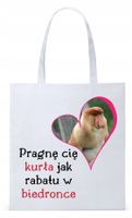 Nosacz Janusz Polak Torba Eco Biała Shopper Z Nadrukiem Ze Zdjęciem