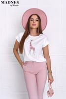 BLUZKA MADNES KRÓTKI RĘKAW ŻYRAFA BIAŁA R.2