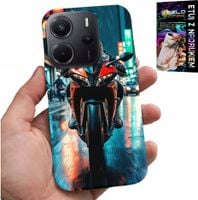 ETUI DO XIAOMI NOTE 14 4G - MOTOR, MOTOCYKLE JEDNOŚLAD WZORY + SZKŁO