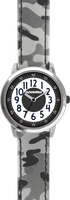 CLOCKODILE Świecący zegarek chłopięcy szary ARMY z wzorem kamuflażu