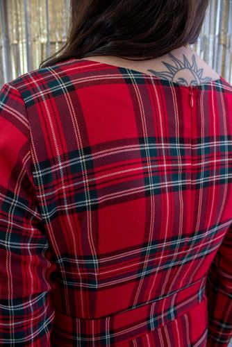 Sukienka w Kratkę Midi Mery Czerwona 40 na Arena.pl