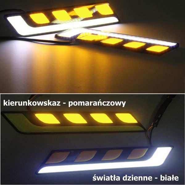 ŚWIATŁA DRL COB LED 20W dzienne + kierunkowskaz zdjęcie 1