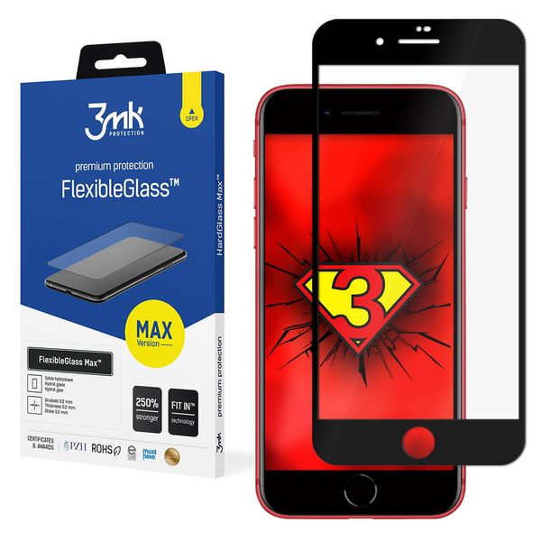 3MK Szkło FlexibleGlass Max iPhone 7/8 Plus Black zdjęcie 1