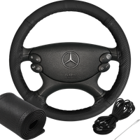 POKROWIEC NA KIEROWNICĘ OBSZYCIE PÓŁPERFOROWANY 41-43 CM SKÓRA NATURALNA