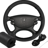 POKROWIEC NA KIEROWNICĘ OBSZYCIE PÓŁPERFOROWANY SKÓRA NATURALNA 37-39 CM