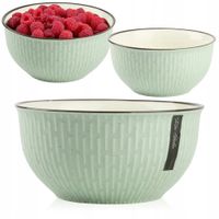 CERAMICZNA SALATERKA NA ZUPĘ OWOCE PRZEKĄSKI MIĘTOWA ZDOBIONA WZOREM 510ML