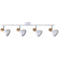 LAMPA sufitowa HOLLY 5947 Rabalux skandynawska OPRAWA metalowe reflektorki regulowane plafon na listwie drewno buk biały