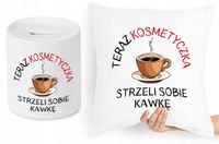 Dla Kosmetyczki Zestaw Poduszka + Skarbonka Z Nadrukiem Ze Zdjęciem