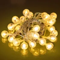 Zewnętrzne lampki choinkowe 100 LED ciepłe kryształowe kulki 13 m do dekoracji świątecznej