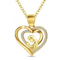 Srebrny łańcuszek z zawieszką naszyjnik medalik chrzest komunia pozłacany